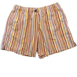 Y2K Zegna Sport Swim Trunks Striped Nautical Yachting Toggle Mens XL Runs Small